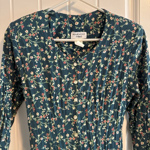 Vintage 80’s Harvest Time Women’s Floral Dress - Picture 5 of 8